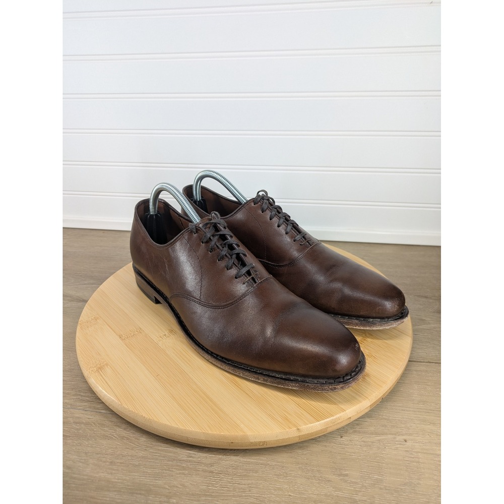 Allen Edmonds Carlyle Cap Toe Oxford Brown Leather Dress Shoes Mens 9.5 B narrow